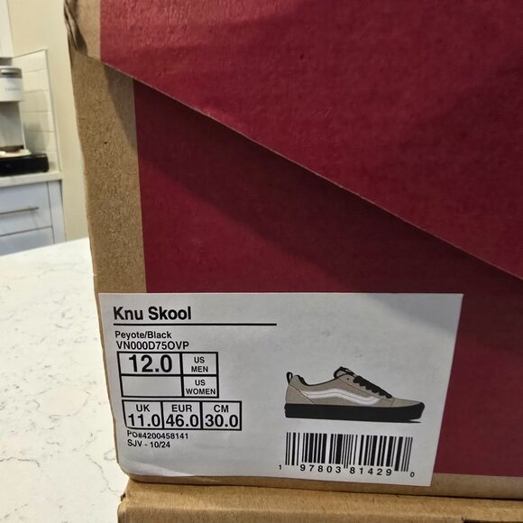 VANS Knu Skool Peyote Black Mens Size 12 VN000D75OVP Skate Shoes NEW RARE COLOR - Picture 11 of 11